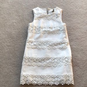 Summer white dress with beautiful crochet lace